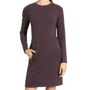 Athleta Long Sleeve Ponte Wanderer Dress, Plum purple, Small
